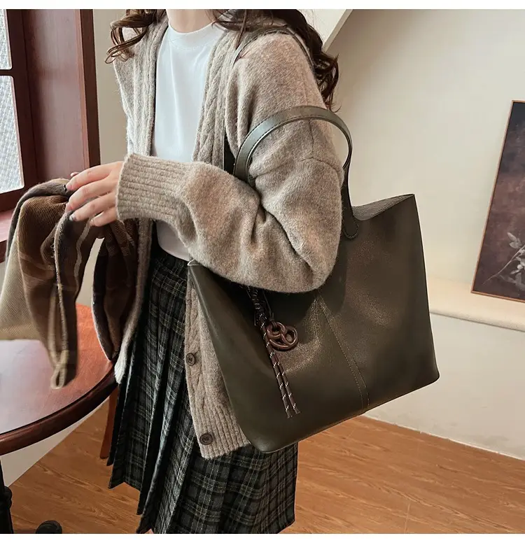 Brown Leather Cross-Border Tote Bag for Women 2026 — feature 20