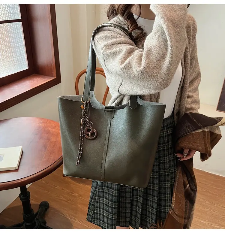 Brown Leather Cross-Border Tote Bag for Women 2026 — feature 21