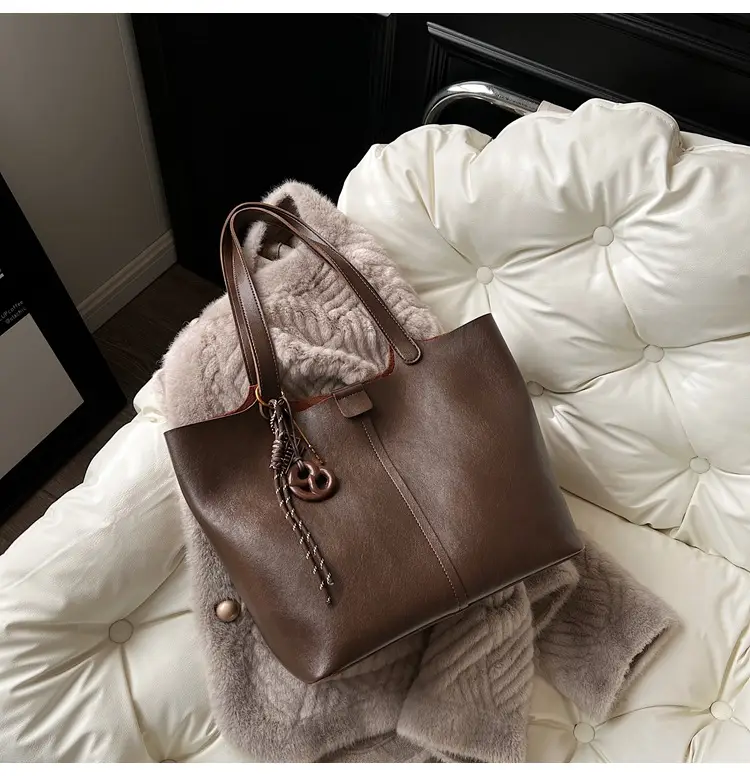 Brown Leather Cross-Border Tote Bag for Women 2026 — feature 29