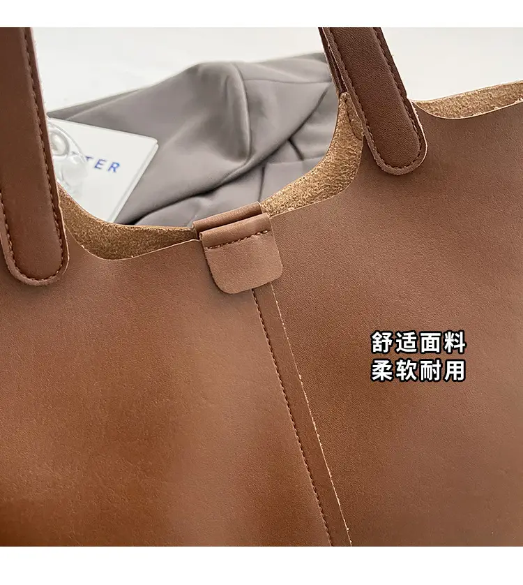 Brown Leather Cross-Border Tote Bag for Women 2026 — feature 3