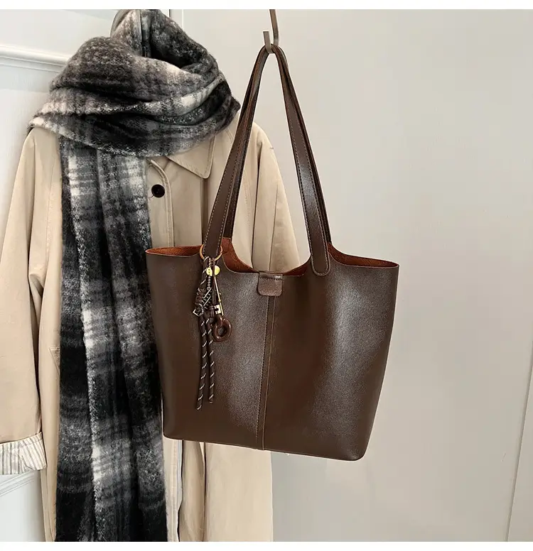 Brown Leather Cross-Border Tote Bag for Women 2026 — feature 30