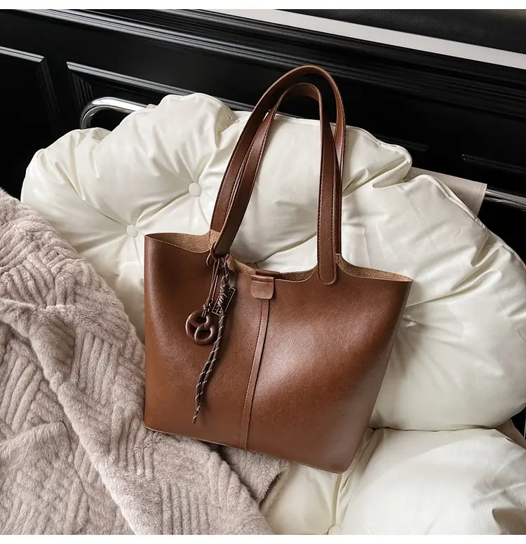 Brown Leather Cross-Border Tote Bag for Women 2026 — feature 32