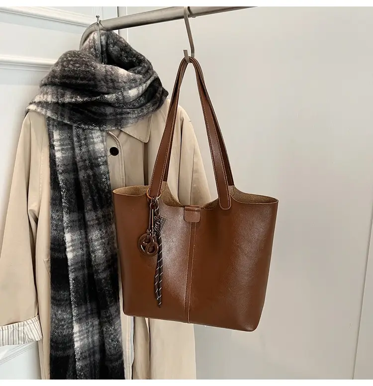 Brown Leather Cross-Border Tote Bag for Women 2026 — feature 34