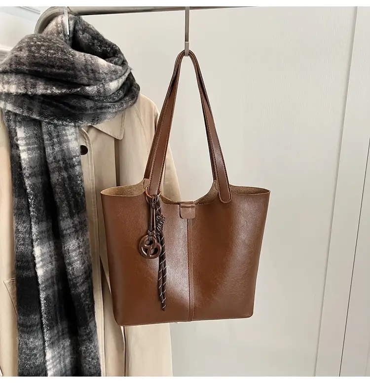 Brown Leather Cross-Border Tote Bag for Women 2026 — feature 35