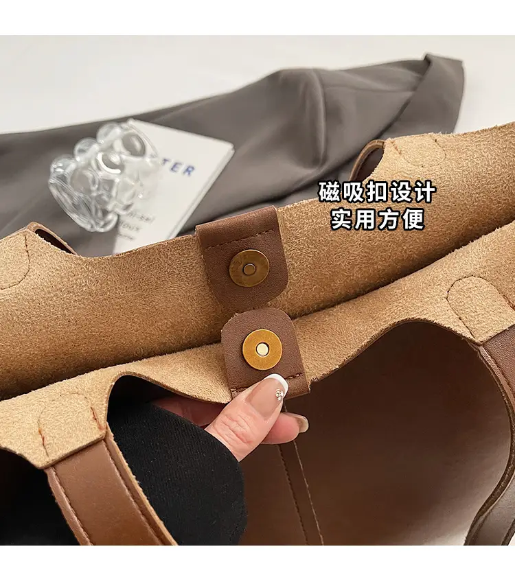 Brown Leather Cross-Border Tote Bag for Women 2026 — feature 4