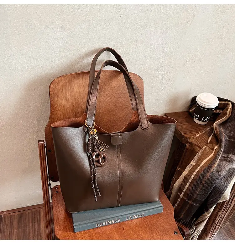 Brown Leather Cross-Border Tote Bag for Women 2026 — feature 42