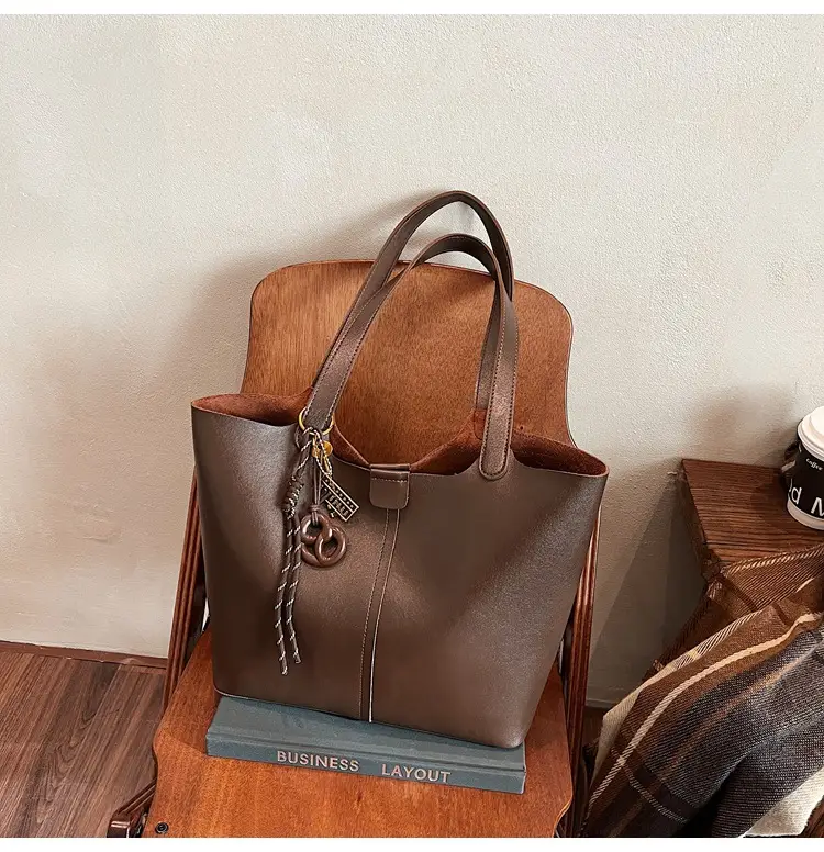 Brown Leather Cross-Border Tote Bag for Women 2026 — feature 43