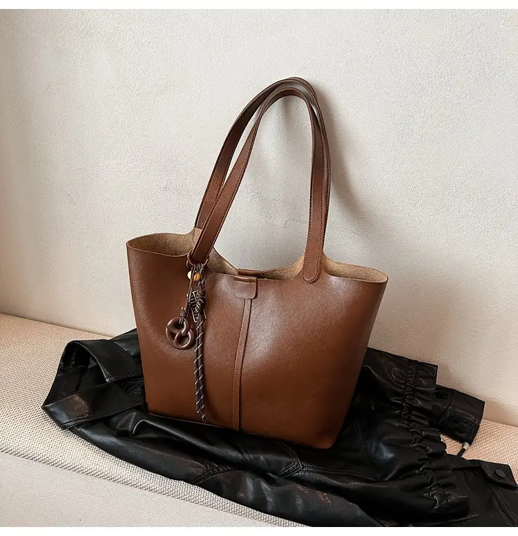 Brown Leather Cross-Border Tote Bag for Women 2026 — feature 44