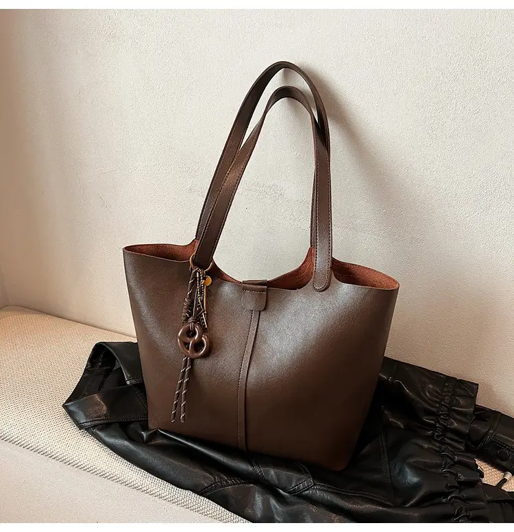 Brown Leather Cross-Border Tote Bag for Women 2026 — feature 46