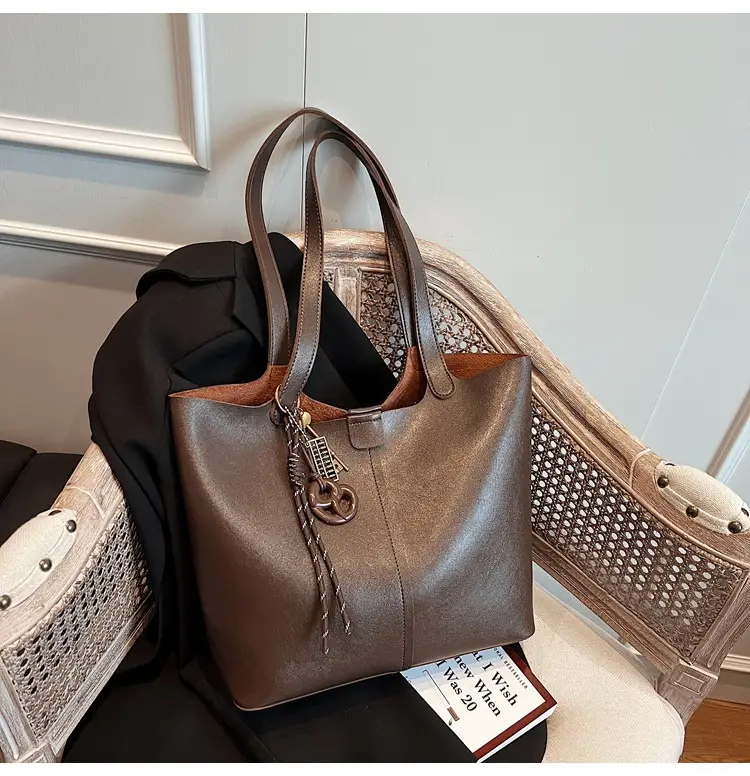 Brown Leather Cross-Border Tote Bag for Women 2026 — feature 48