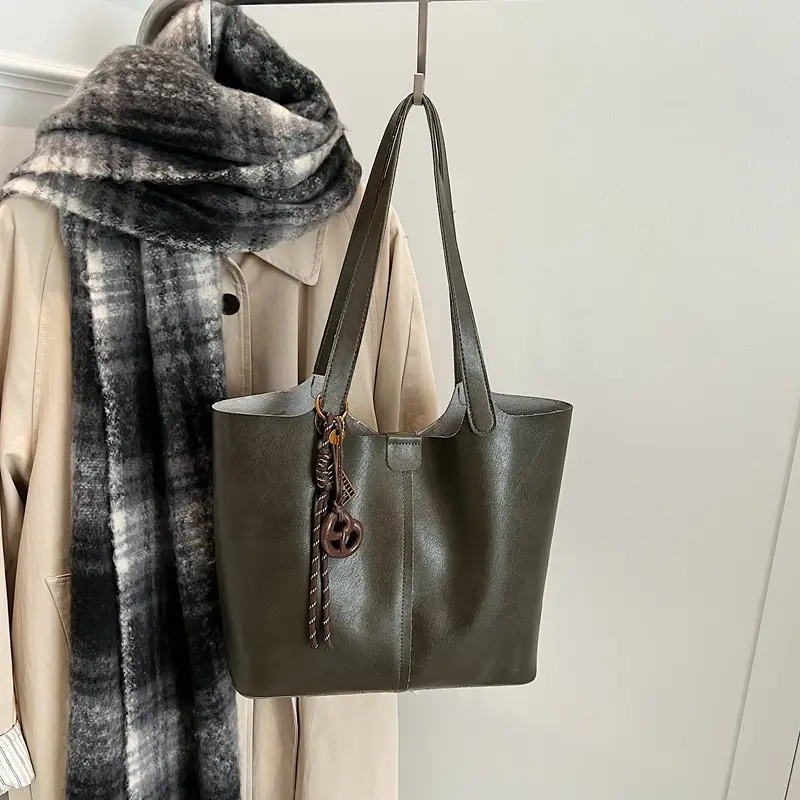 Brown Leather Cross-Border Tote Bag for Women 2026 - Image 4