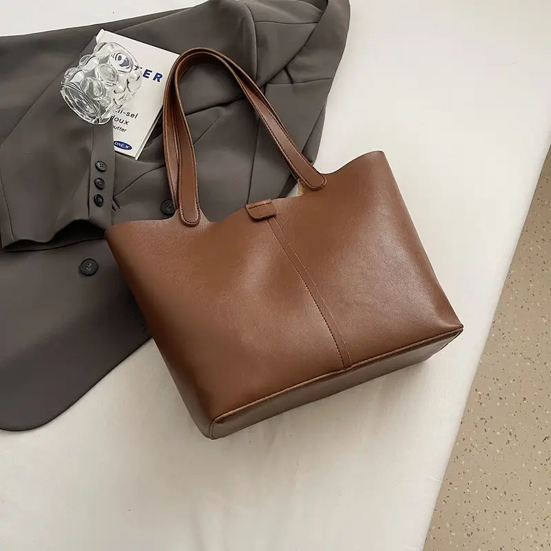 Brown Leather Cross-Border Tote Bag for Women 2026 - Image 7