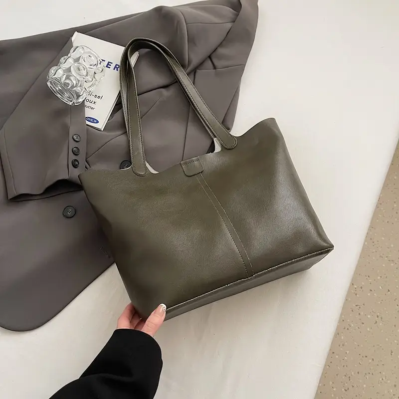 Brown Leather Cross-Border Tote Bag for Women 2026 - Image 8