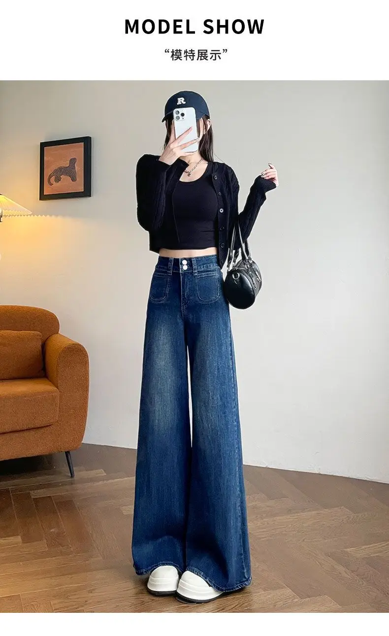 Wide Leg Jeans Dark Blue 2025 Women — feature 10