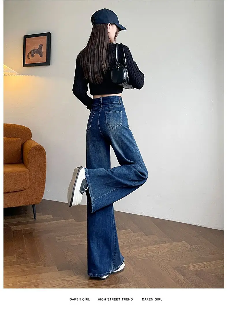 Wide Leg Jeans Dark Blue 2025 Women — feature 11