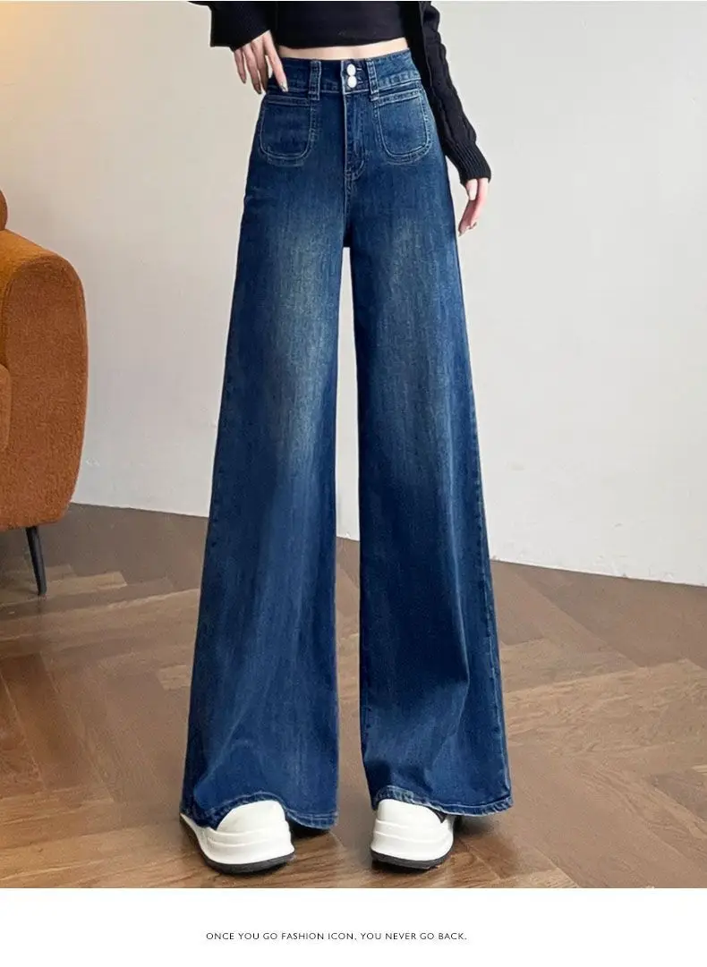 Wide Leg Jeans Dark Blue 2025 Women — feature 14