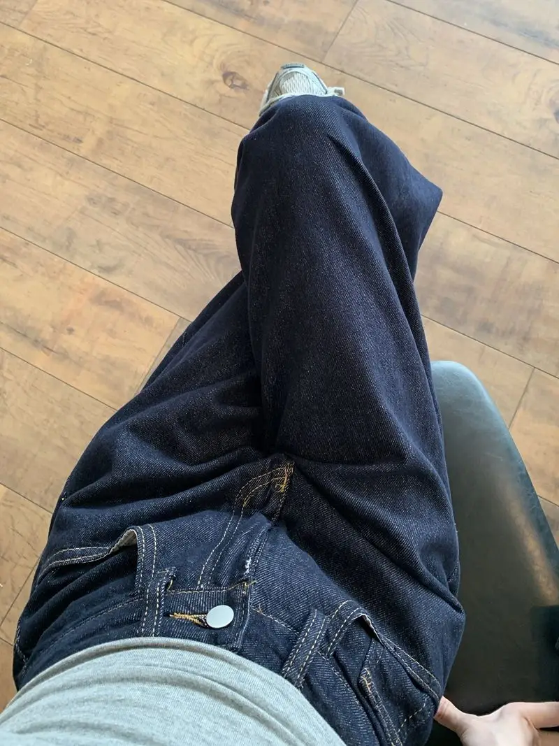 Women Dark Blue Wide Leg High Waist Denim Pants 2025 — feature 17