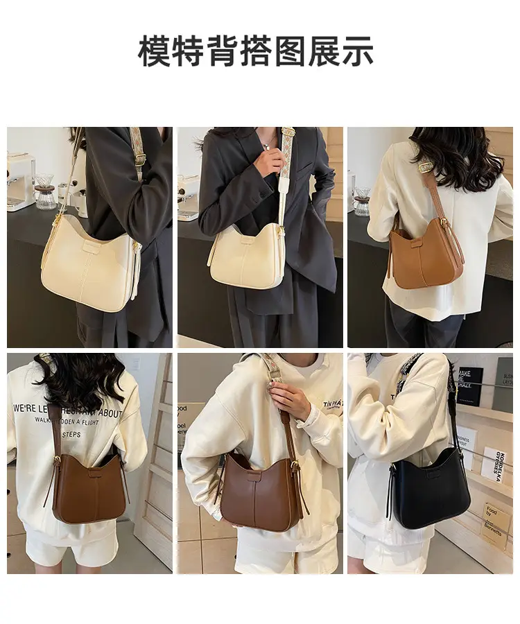Korean Style Black Bucket Bag with Wide Strap — feature 10