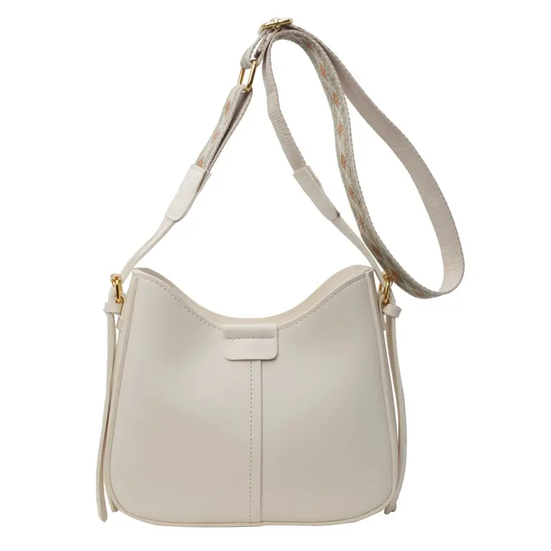 Korean Style Black Bucket Bag with Wide Strap - Image 4