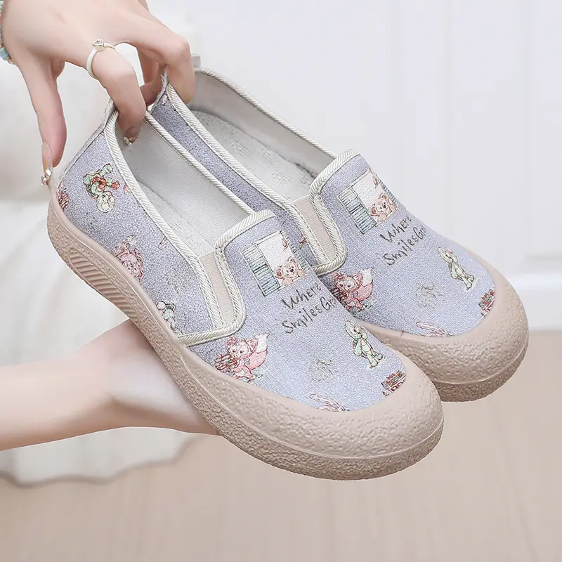 Casual Shoes for Women, Versatile 2025 Cross-Border Delivery Mother's Shoes, New Export Thick-Soled Women's Shoes, Spring Flats, Women's Round Toe Shoes - Image 2