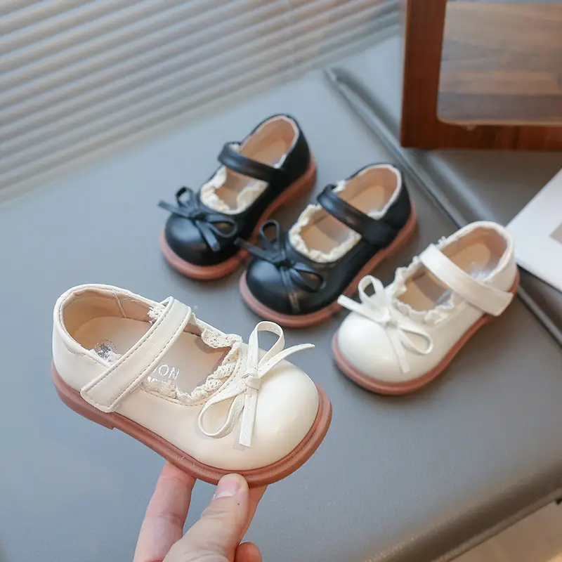 Baby Lolita Shoes Black Bow Spring Soft Sole