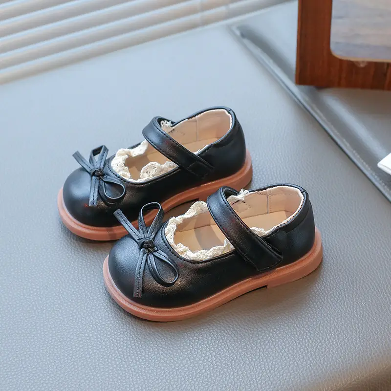 Baby Lolita Shoes Black Bow Spring Soft Sole
