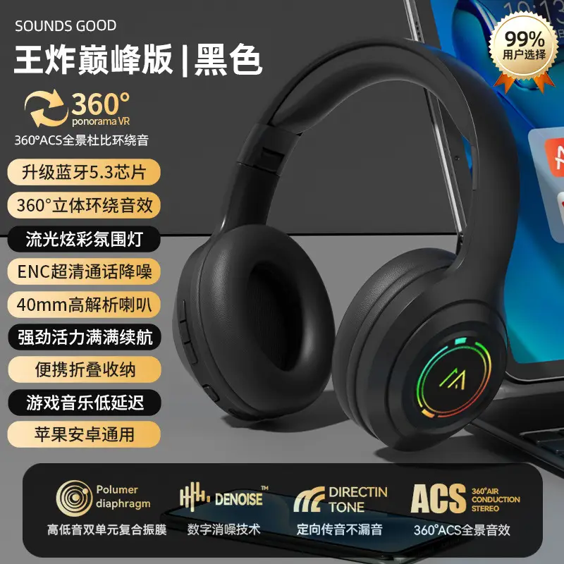 2025 Bluetooth Headset with 360° Sound & Color