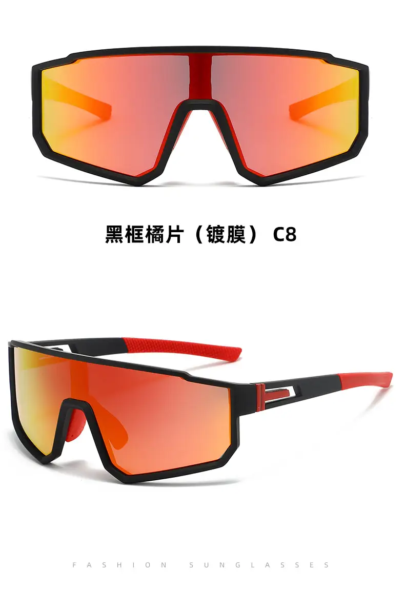 Men's Blue Mirror Sunglasses with Green Arms — feature 19