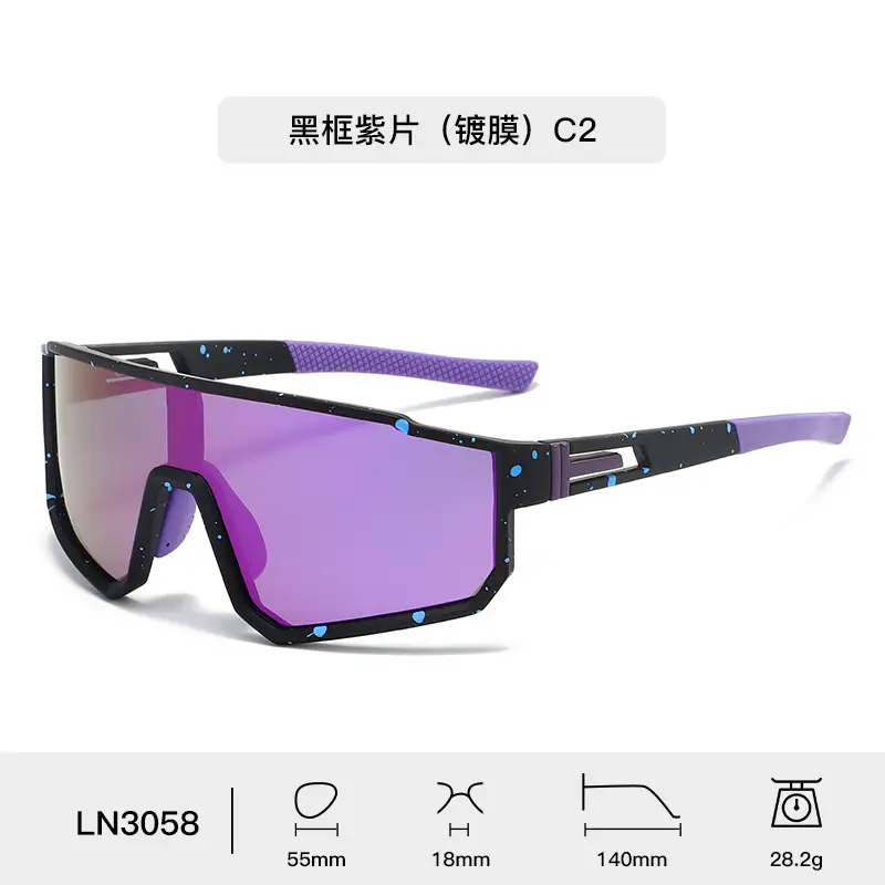 Men's Blue Mirror Sunglasses with Green Arms - Image 2