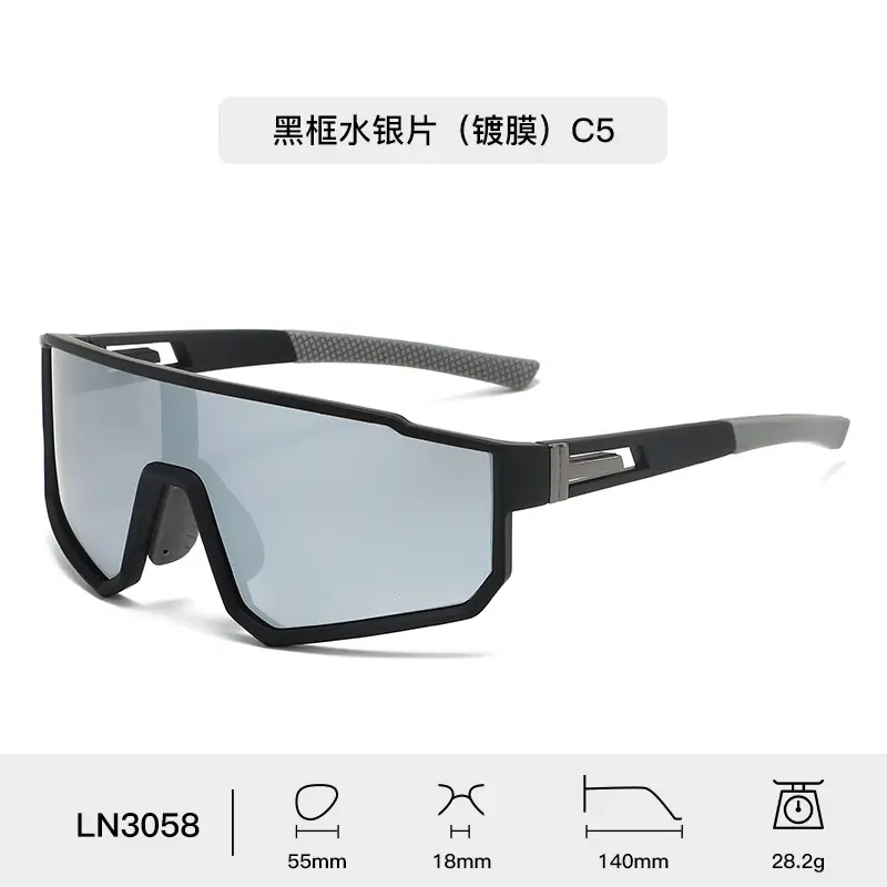 Men's Blue Mirror Sunglasses with Green Arms - Image 5