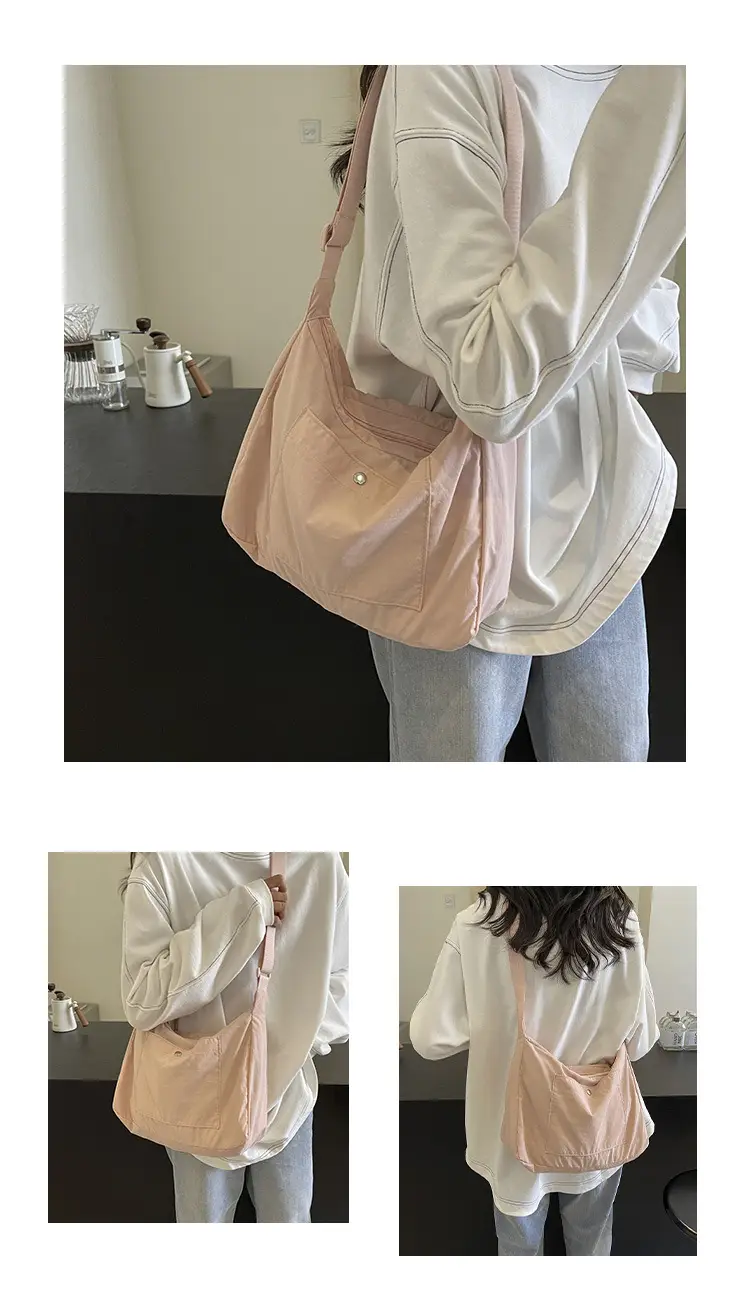 Women's Beige Nylon Shoulder Bag 2025 New Style — feature 11