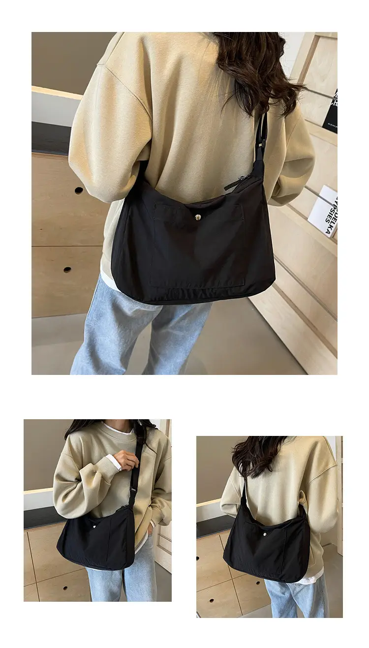 Women's Beige Nylon Shoulder Bag 2025 New Style — feature 12