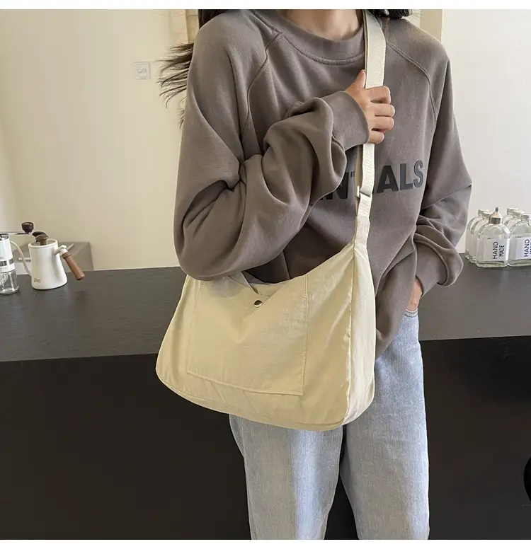 Women's Beige Nylon Shoulder Bag 2025 New Style — feature 19