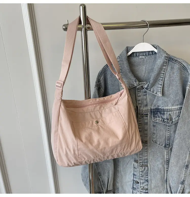 Women's Beige Nylon Shoulder Bag 2025 New Style — feature 30