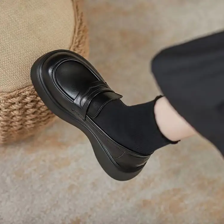 Jk Uniform Small Leather Shoes for Women 2025 New Spring Soft-Soled Campus Loafers Ins Versatile Soft Leather Flats Thick-Soled - Image 3