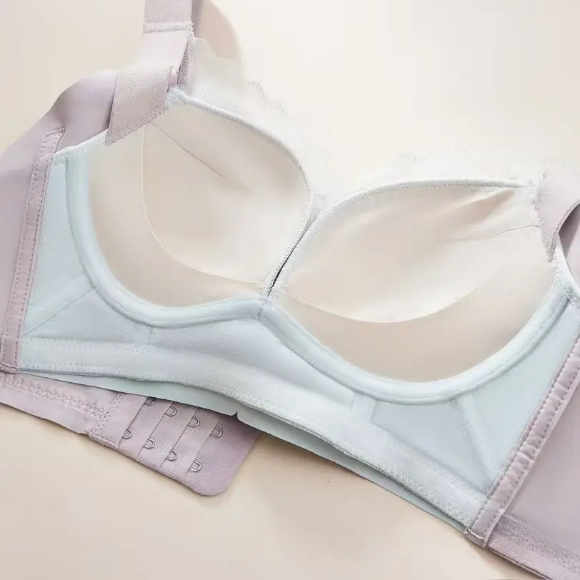 Pink French Lace Push Up Bra with Side Straps - Image 8