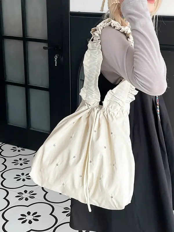 Black Pleated Shoulder Bag for Women 2025 New Arrival - Image 8