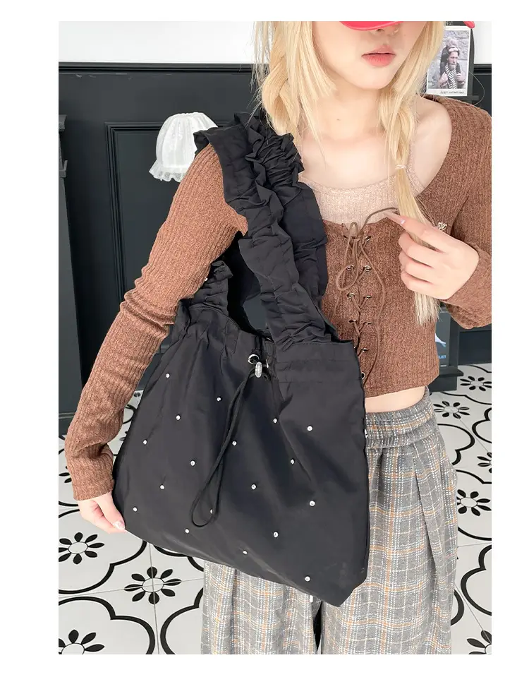 Black Pleated Shoulder Bag for Women 2025 New Arrival — feature 19