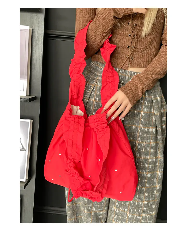 Black Pleated Shoulder Bag for Women 2025 New Arrival — feature 21