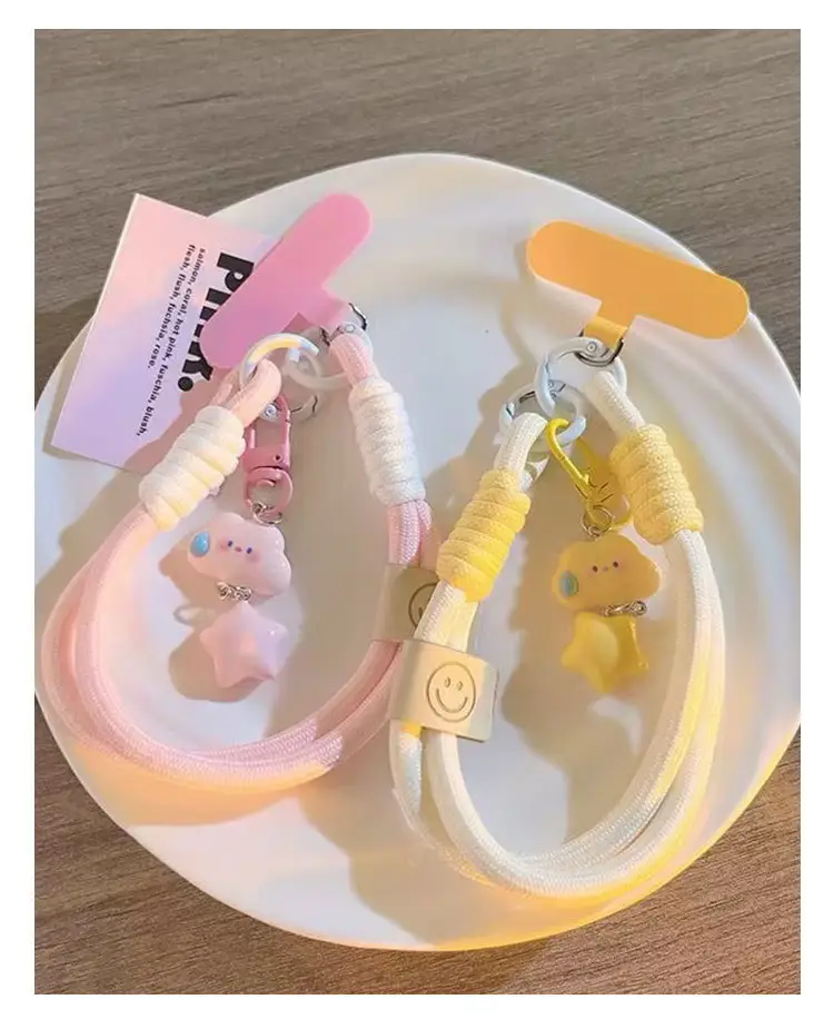 Blue Lanyard Mobile Phone Case with Cute Charm — feature 8