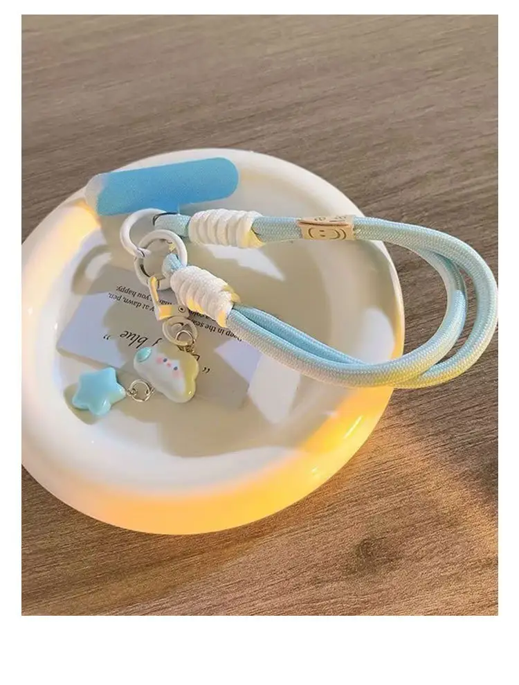Blue Lanyard Mobile Phone Case with Cute Charm — feature 9