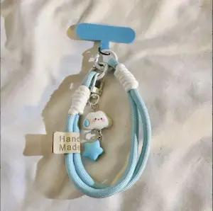 Blue Lanyard Mobile Phone Case with Cute Charm - Image 2