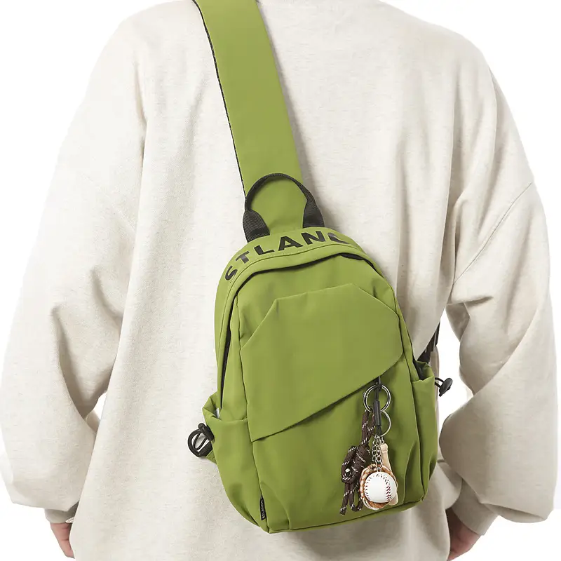 Trendy Crossbody Backpack for Men Women Brown Green - Image 8