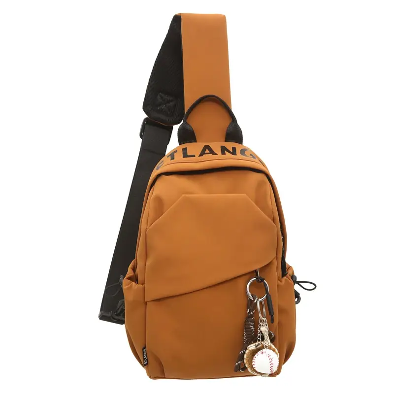 Trendy Crossbody Backpack for Men Women Brown Green - Image 4