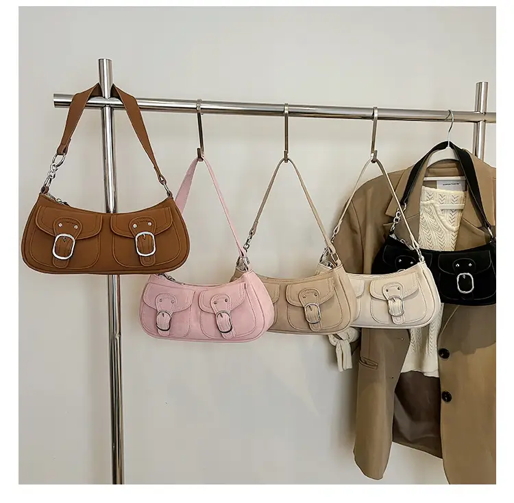 Trendy Women's Tan Shoulder Bag with Adjustable Strap — feature 1