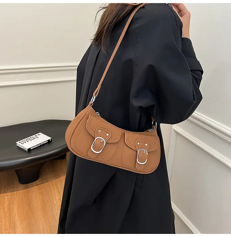 Trendy Women's Tan Shoulder Bag with Adjustable Strap — feature 10