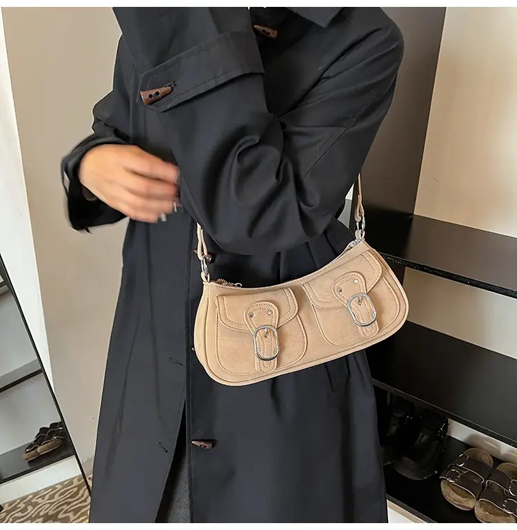 Trendy Women's Tan Shoulder Bag with Adjustable Strap — feature 17