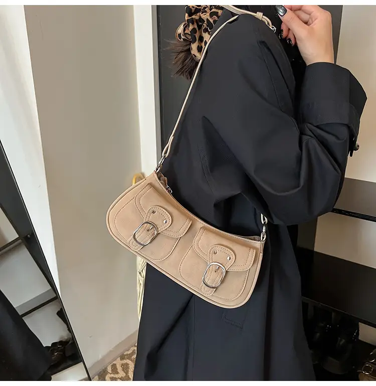Trendy Women's Tan Shoulder Bag with Adjustable Strap — feature 19