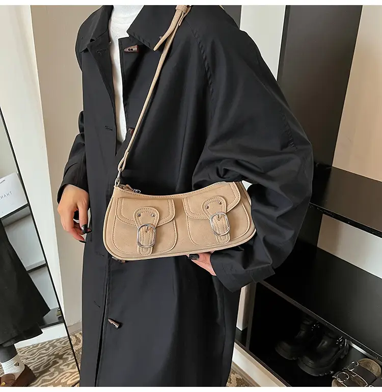 Trendy Women's Tan Shoulder Bag with Adjustable Strap — feature 20