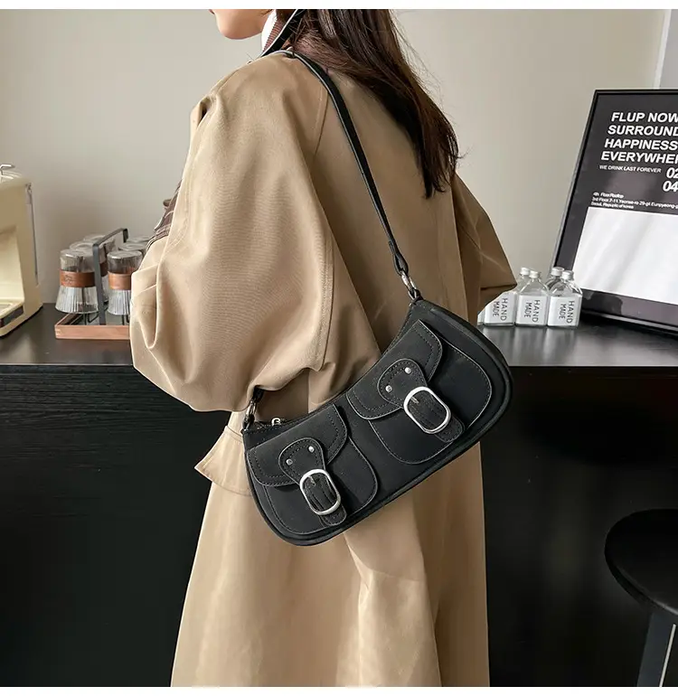 Trendy Women's Tan Shoulder Bag with Adjustable Strap — feature 22